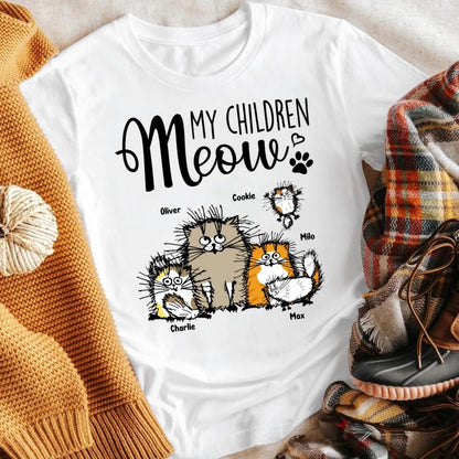 Personalized My Children Meow Fluffy Cat NI1204003XR T-Shirt