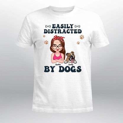 Personalized Easily Distracted By Dogs NI1204002YR T-Shirt