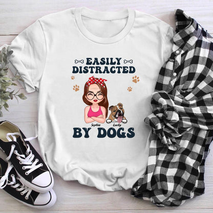 Personalized Easily Distracted By Dogs NI1204002YR T-Shirt