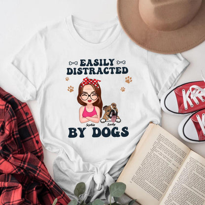 Personalized Easily Distracted By Dogs NI1204002YR T-Shirt