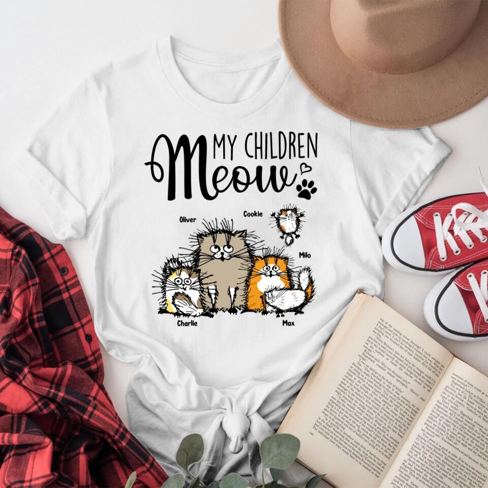 Personalized My Children Meow Fluffy Cat NI1204003XR T-Shirt