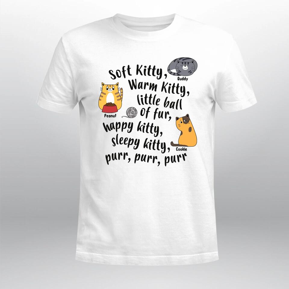 Personalized Soft Kitty Warm Kitty Cat 2 NI1204004XR T-Shirt