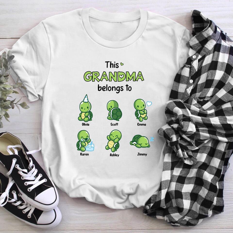 Personalized Grandma Belongs To Little Turtles XR1204001YS T-Shirt