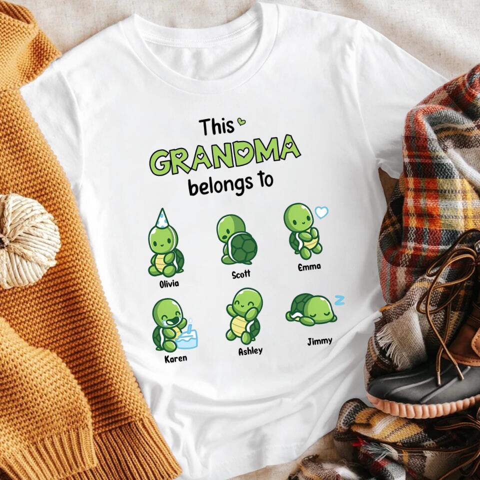 Personalized Grandma Belongs To Little Turtles XR1204001YS T-Shirt