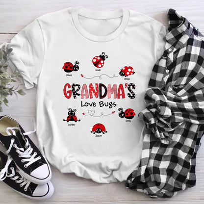 Personalized Grandma's Love Bugs XR1104005XY T-Shirt