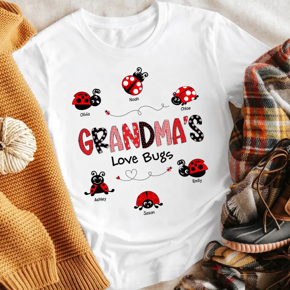 Personalized Grandma's Love Bugs XR1104005XY T-Shirt