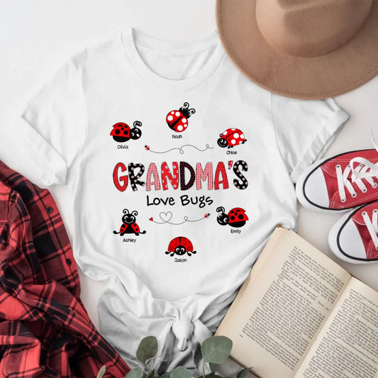 Personalized Grandma's Love Bugs XR1104005XY T-Shirt