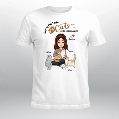 Personalized My Cat Was Sitting On Me Shirt XR1204003XY T-Shirt