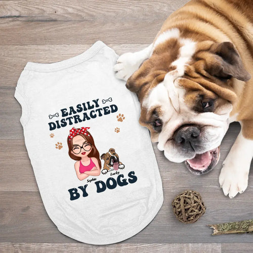 Personalized Easily Distracted By Dogs NI1204002YR Dog Shirt