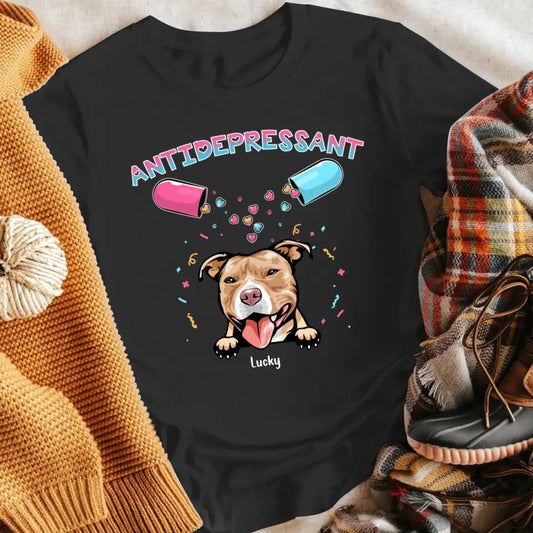 Personalized Happy Pills Dog NI1404006YR T-Shirt