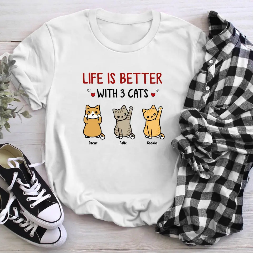 Personalized Life Is Better With Cute Cats XR1404003XY T-Shirt