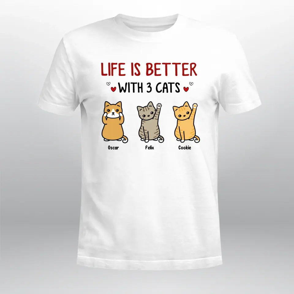 Personalized Life Is Better With Cute Cats XR1404003XY T-Shirt