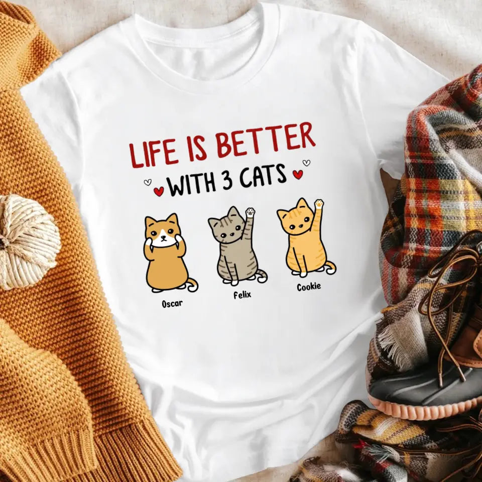 Personalized Life Is Better With Cute Cats XR1404003XY T-Shirt