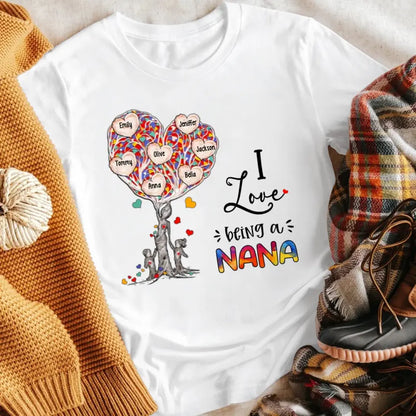 Personalized I Love Being A Nana T-Shirt