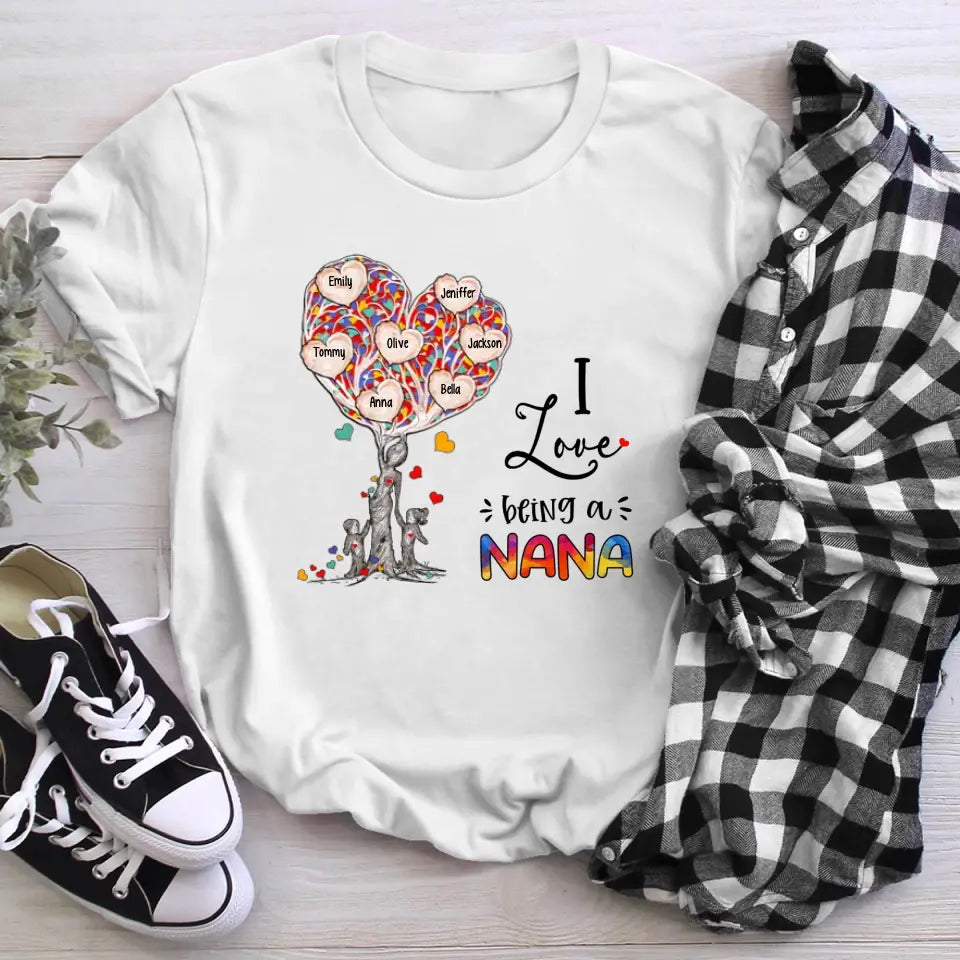 Personalized I Love Being A Nana T-Shirt