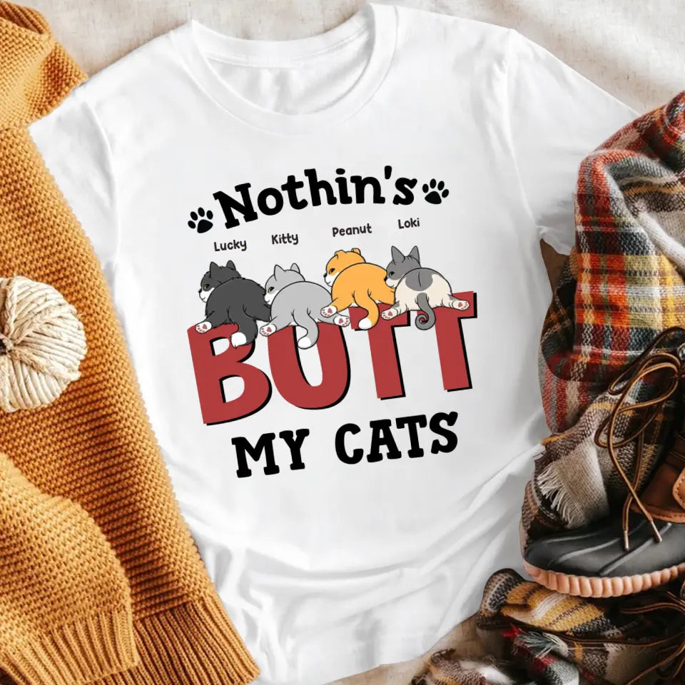 Personalized Nothin' Butt Cats XR1304008YS T-Shirt