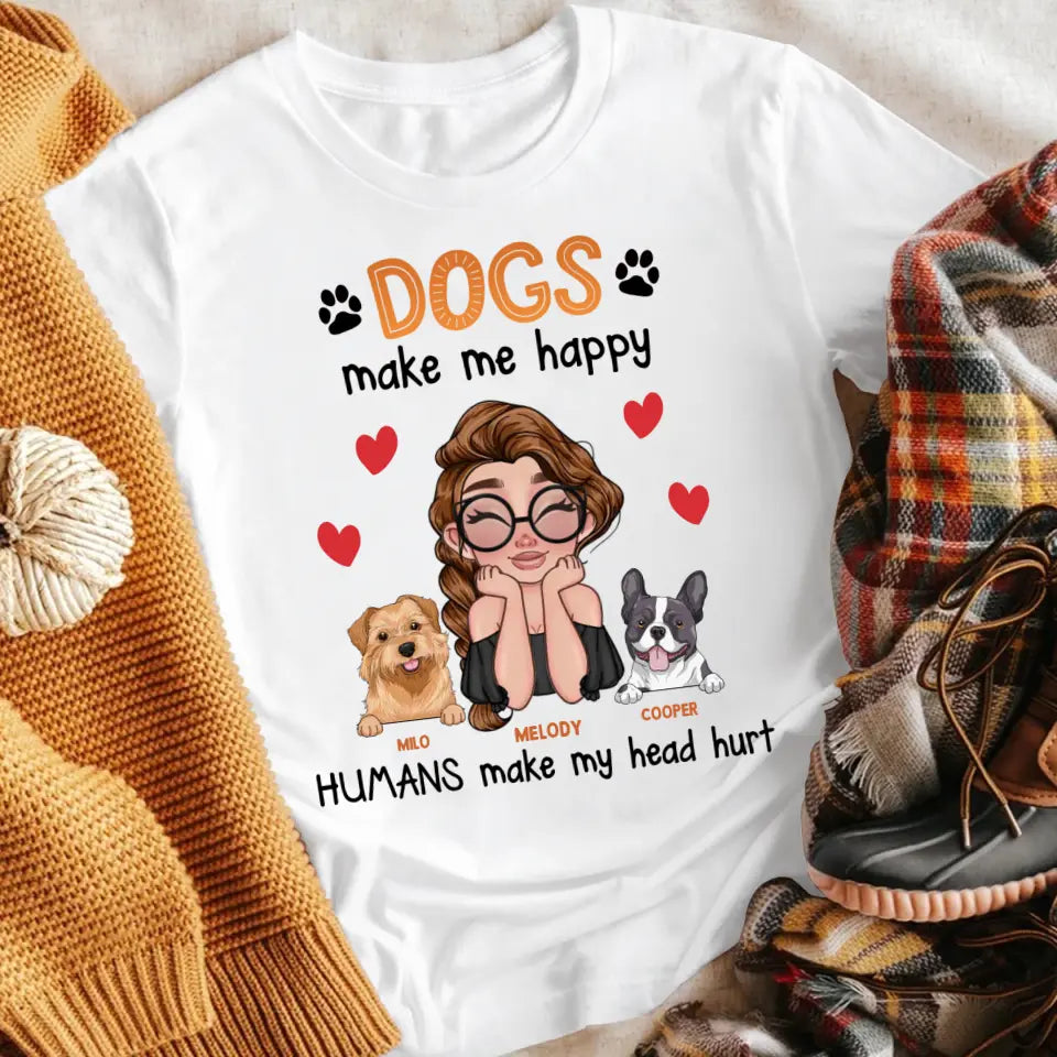 Personalized Dogs Make Me Happy XR1304005XY T-Shirt