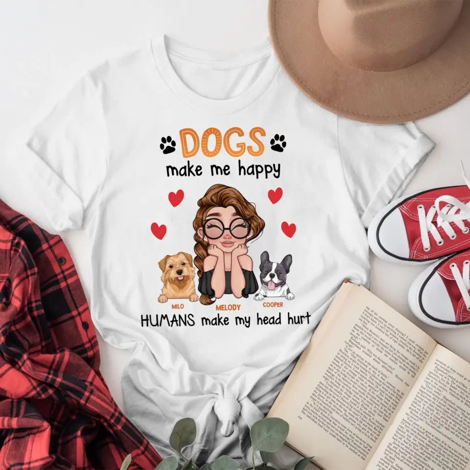 Personalized Dogs Make Me Happy XR1304005XY T-Shirt