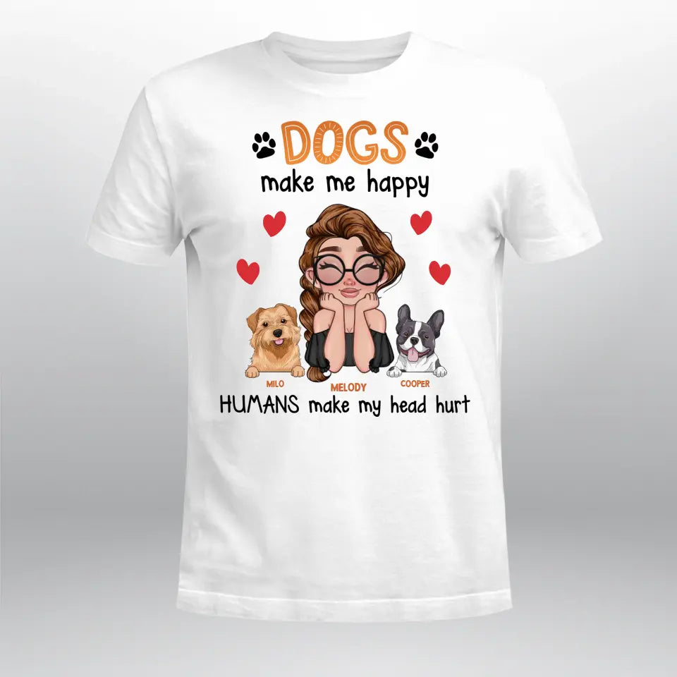 Personalized Dogs Make Me Happy XR1304005XY T-Shirt