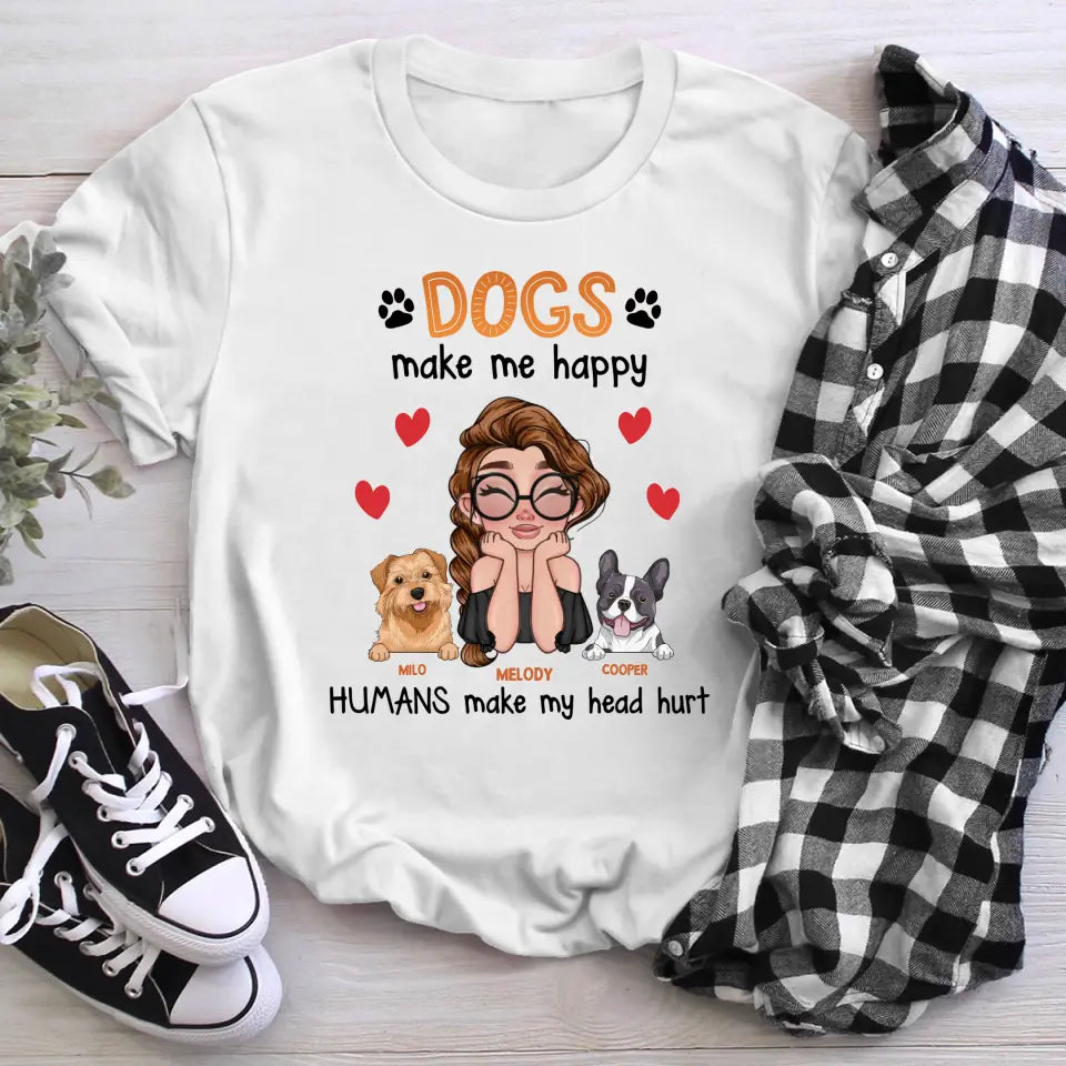 Personalized Dogs Make Me Happy XR1304005XY T-Shirt