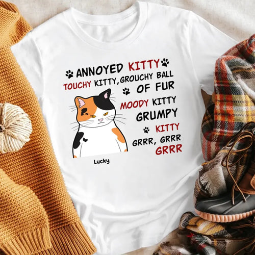 Personalized Annoyed Kitty Cats NI1704003YR T-Shirt