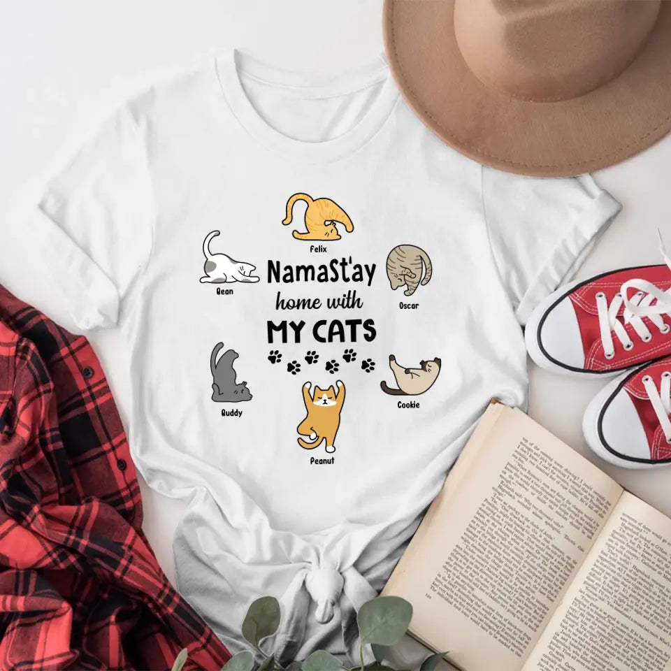 Personalized Namastay Home With My Cats XR1404010YS T-Shirt