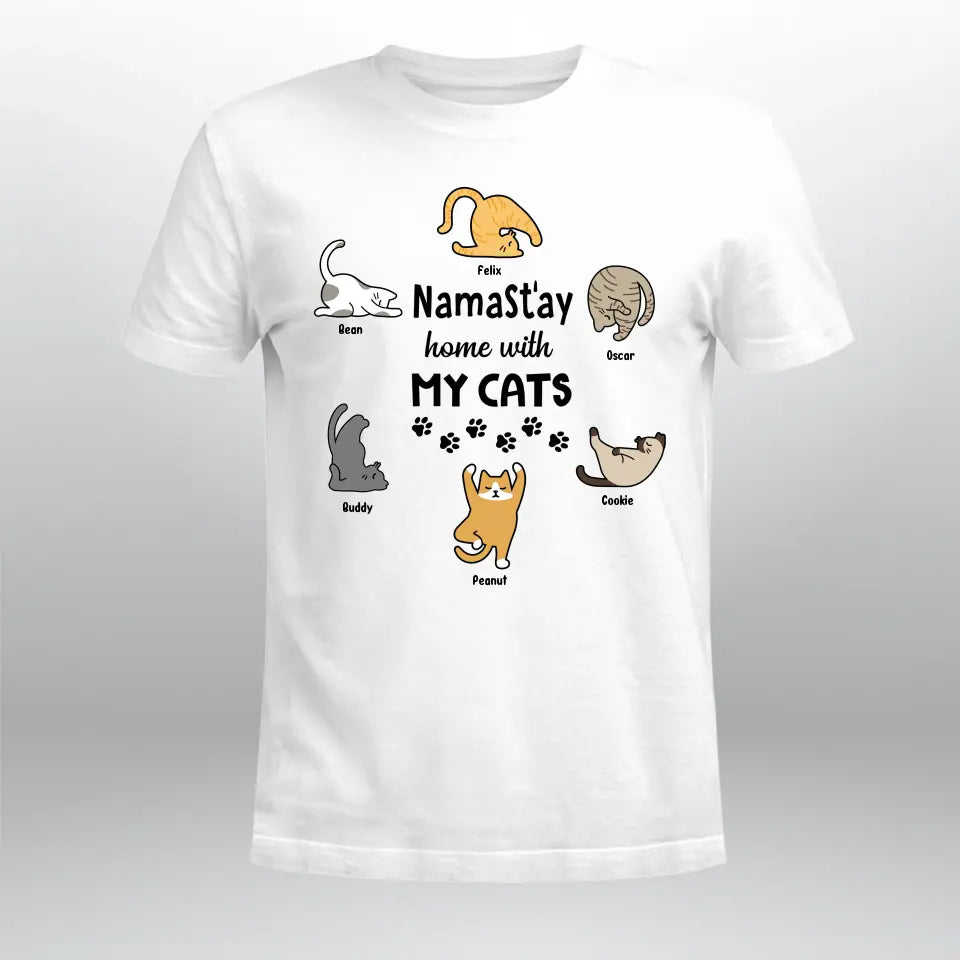 Personalized Namastay Home With My Cats XR1404010YS T-Shirt