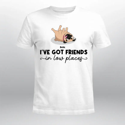 Personalized Got Friends In Low Places Pug NI1804002YR T-Shirt