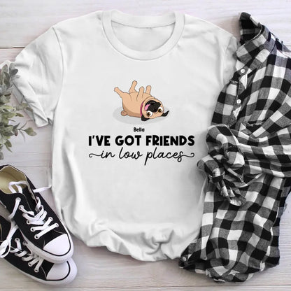 Personalized Got Friends In Low Places Pug NI1804002YR T-Shirt