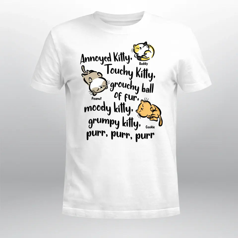 Personalized Annoyed Kitty Touchy Kitty NI1804002XR T-Shirt