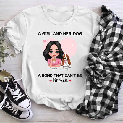 Personalized A Girl And Her Dog A Bond Can't Be Broken YR1004001XC T-Shirt