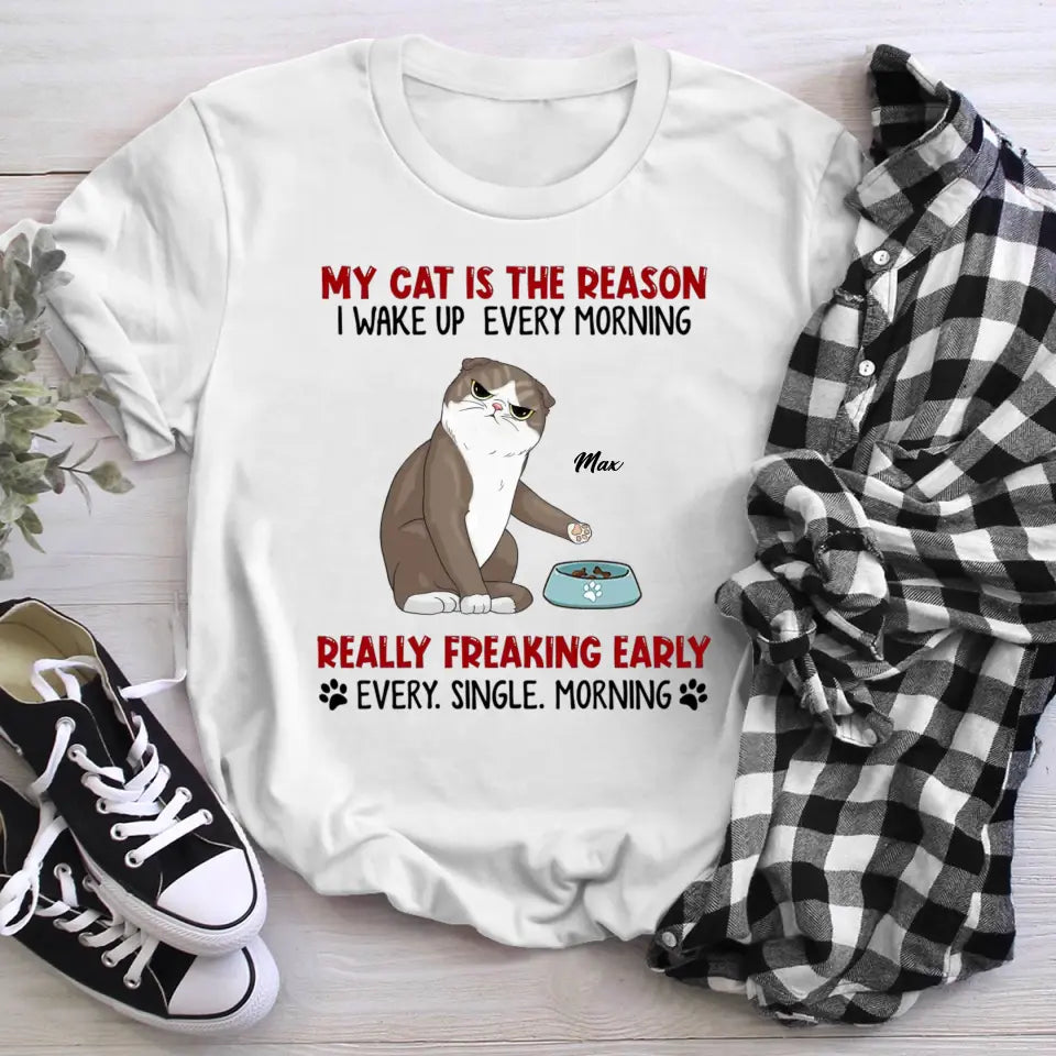 Personalized Reason Wake Up Early Fluffy Cats NI1904004YR T-Shirt