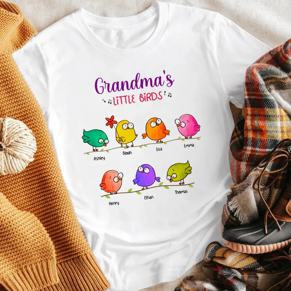 Personalized Grandma Birds XR1804006XY T-Shirt