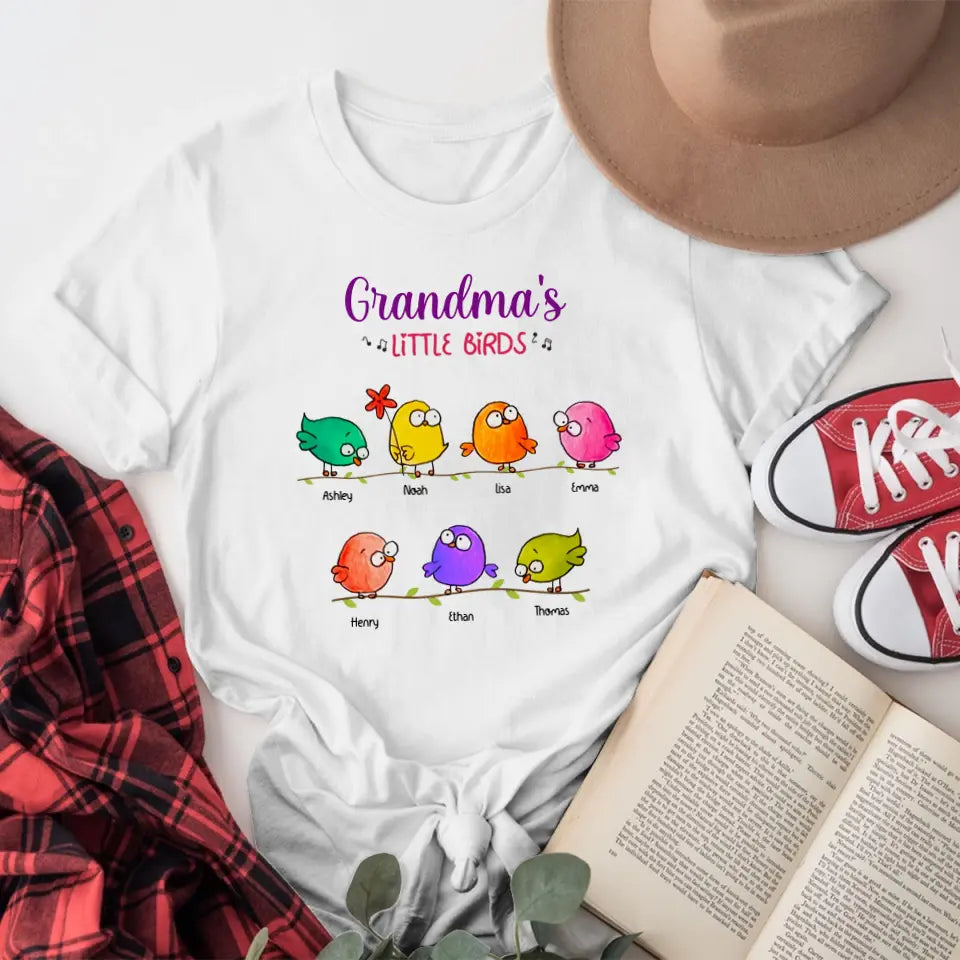 Personalized Grandma Birds XR1804006XY T-Shirt