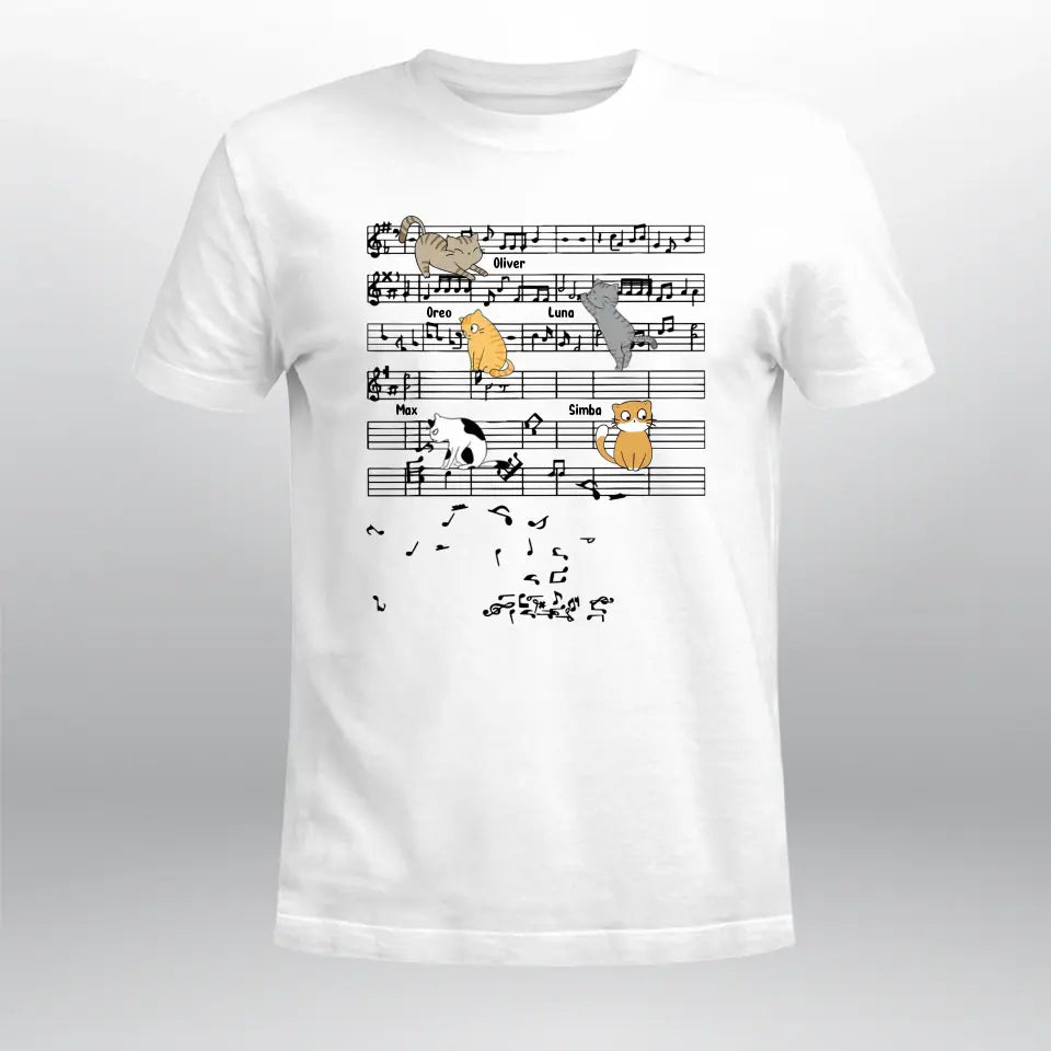 Personalized Cats With Sheet Music XR1504005YS T-Shirt