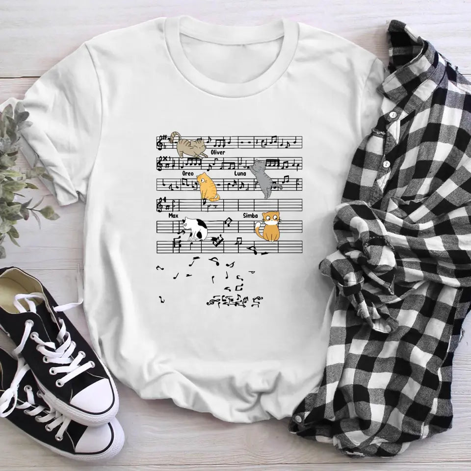 Personalized Cats With Sheet Music XR1504005YS T-Shirt