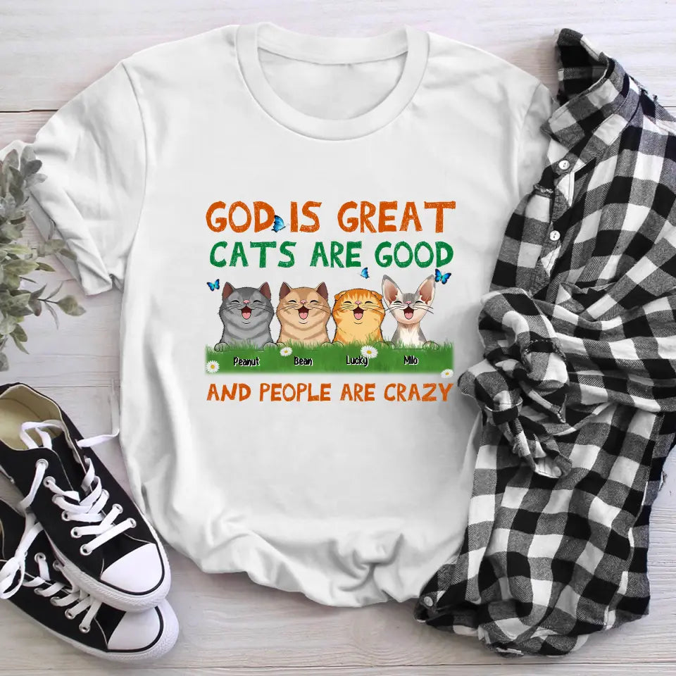 Personalized God Is Great Cats Are Good NI2104001XR T-Shirt