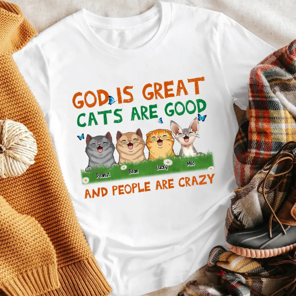 Personalized God Is Great Cats Are Good NI2104001XR T-Shirt