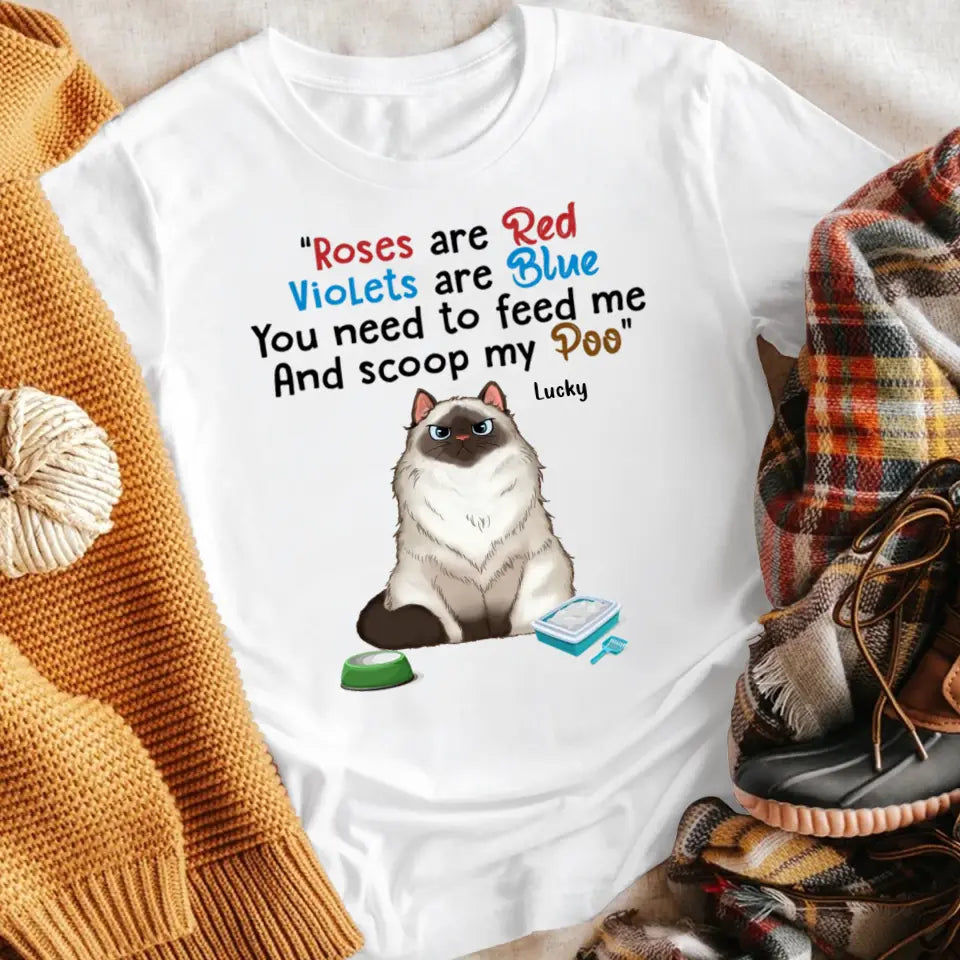 Personalized Grumpy Fluffy Cat You Need To Pick Up My Poop NI2104001YR T-Shirt