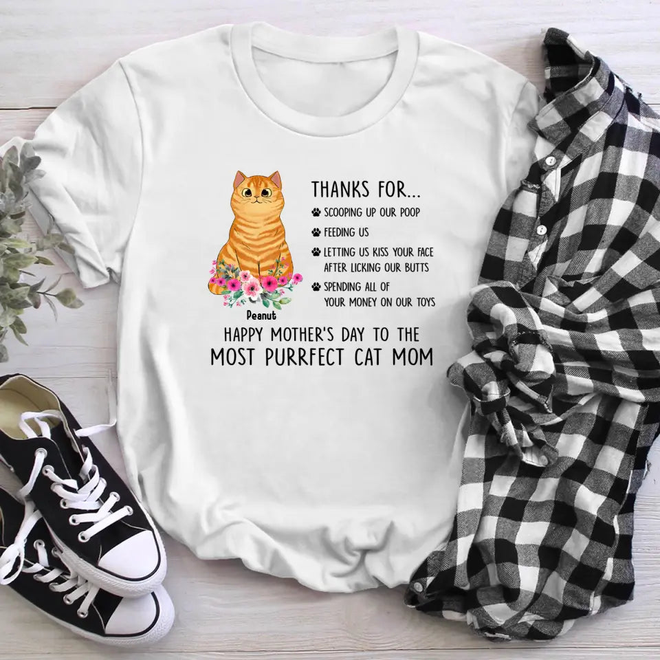 Personalized Fluffy Cat Thank You Cat Mom NI2104002YR T-Shirt