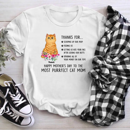 Personalized Fluffy Cat Thank You Cat Mom NI2104002YR T-Shirt