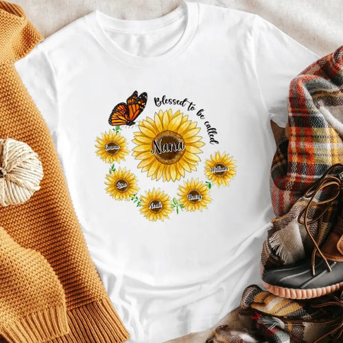 Personalized Sunflower Blessed To Be Called Grandma NI2104006XR T-Shirt