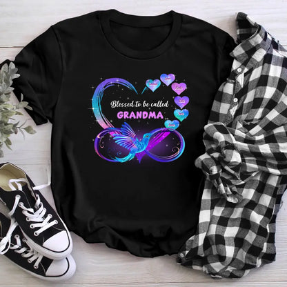 Personalized Grandma Mom Heart Infinity Hummingbird XR2004001YS T-Shirt