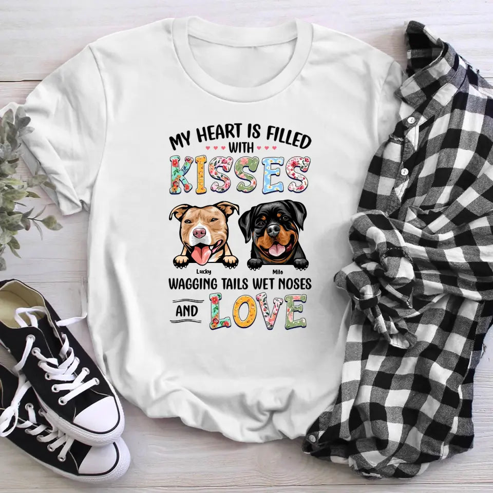 Personalized My Heart Is Filled With Kisses NI2404003XR T-Shirt