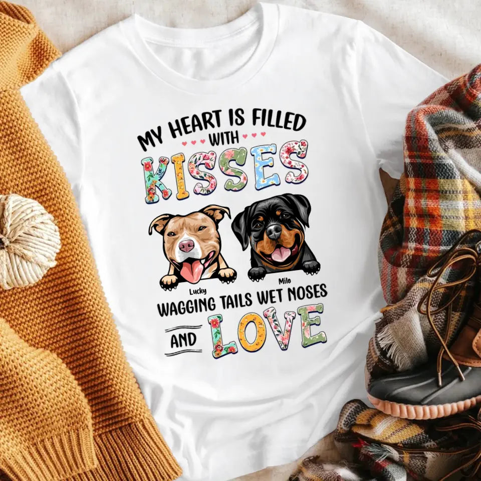 Personalized My Heart Is Filled With Kisses NI2404003XR T-Shirt