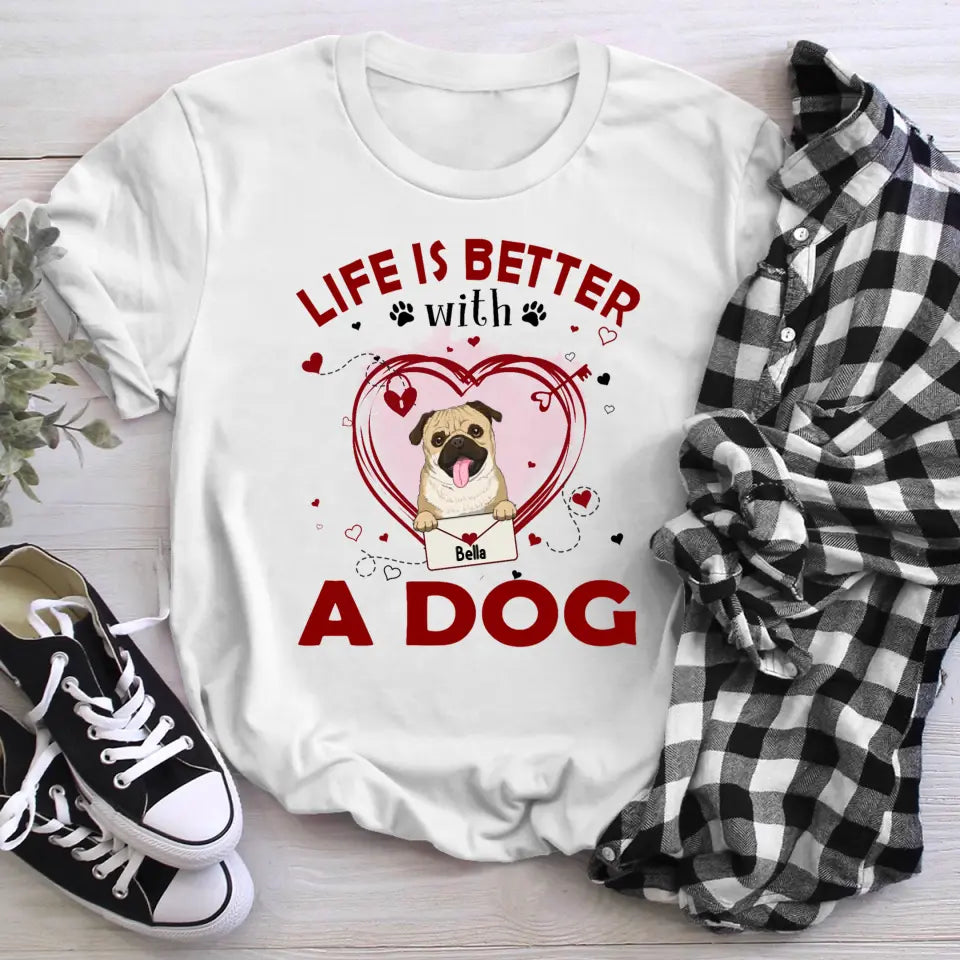 Personalized Life Is Better With Dogs NI2404002YR T-Shirt