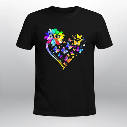 Personalized Colorful Sunflower And Butterflies NI2504001XR T-Shirt