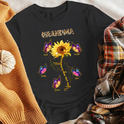 Personalized You Are My Sunshine Mom Grandma Sunflower NI2604004XR T-Shirt