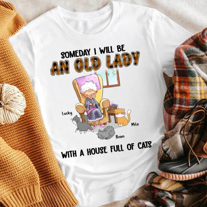 Personalized An Old Lady With A House Full Of Cats NI2604007YR T-Shirt