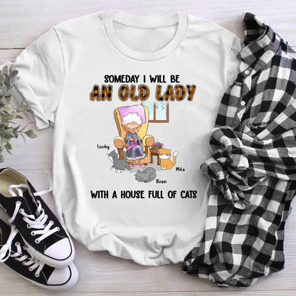 Personalized An Old Lady With A House Full Of Cats NI2604007YR T-Shirt